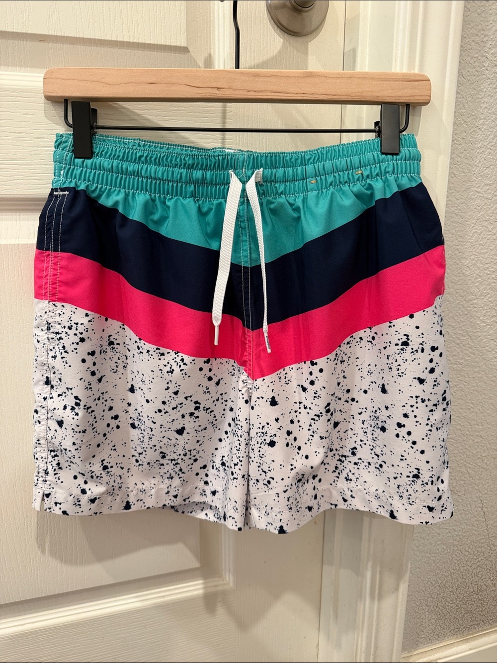 chubbies Teal Navy Pink Speckled White Men's Swim Board Shorts